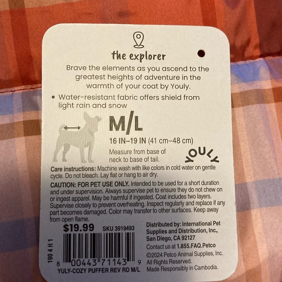 ⚪️Plaid dog jacket (reversible ) - Picture 3 of 9